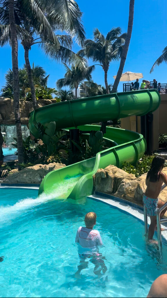 kid-friendly beach resort in South Florida-view of waterslide 